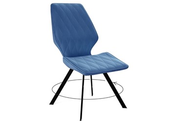 Обеденный стул DikLine 243 поворотный B8 BLUE, ножки черные в Чебоксарах