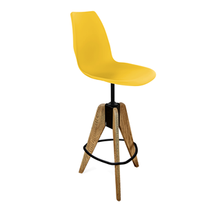 Барный стул SHT-ST29/S92 (желтый ral 1021/брашированный коричневый/черный муар) в Чебоксарах