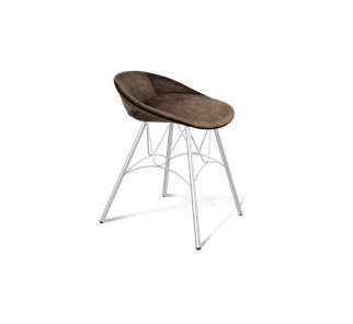 Обеденный стул SHT-ST19-SF1 / SHT-S100 (кофейный трюфель/хром лак) в Чебоксарах