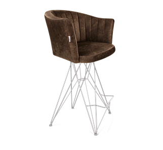 Полубарный стул SHT-ST42-1 / SHT-S66-1 (кофейный трюфель/хром лак) в Чебоксарах