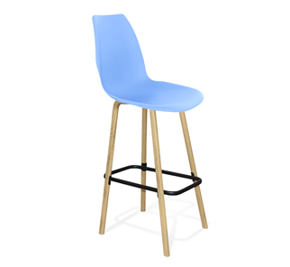 Барный стул SHT-ST29/S94 (голубой pan 278/прозрачный лак/черный муар) в Чебоксарах
