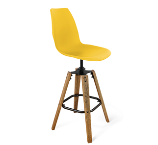 Барный стул SHT-ST29/S93 (желтый ral 1021/брашированный коричневый/черный муар) в Чебоксарах