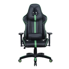 Компьютерное кресло Brabix GT Carbon GM-120 (две подушки, экокожа, черное/зеленое) 531929 в Чебоксарах