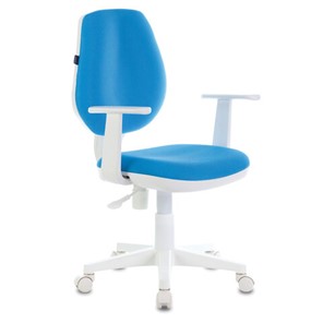 Офисное кресло Brabix Fancy MG-201W (с подлокотниками, пластик белый, голубое) 532411 в Чебоксарах
