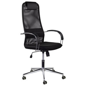 Офисное кресло Brabix Premium Pilot EX-610 CH (хром, ткань-сетка, черное) 532417 в Чебоксарах