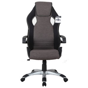 Кресло Brabix Techno GM-002 (ткань, черное/серое, вставки белые) в Чебоксарах