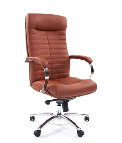 Офисное кресло CHAIRMAN 480 Экокожа Terra 111 (коричневая) в Чебоксарах