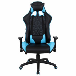 Кресло компьютерное Brabix GT Master GM-110 (две подушки, экокожа, черное/голубое) 531928 в Чебоксарах