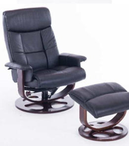 Компьютерное кресло ДамОфис J6011 для релаксации нат. кожа / дерево, черный в Чебоксарах