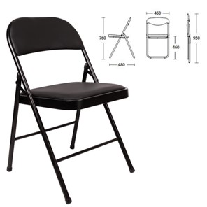 Офисный стул складной Brabix Golf Plus CF-003 Комфорт (черный каркас, кожзам черный) 531566 в Чебоксарах