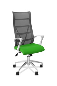 Офисное кресло Топ X белый каркас, сетка/ткань TW / серая/салатовая в Чебоксарах