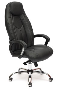 Компьютерное кресло BOSS Lux, кож/зам, черный/черный перфорированный, арт.9160 в Чебоксарах