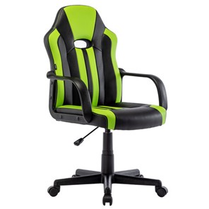 Кресло офисное BRABIX "Stripe GM-202", экокожа, черное/зеленое, 532511 в Чебоксарах