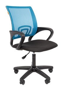 Кресло CHAIRMAN 696 black LT, голубое в Чебоксарах