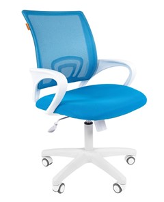 Офисное кресло CHAIRMAN 696 white, tw12-tw04 голубой в Чебоксарах