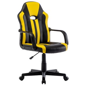 Кресло офисное RABIX "Stripe GM-202", экокожа, черное/желтое, 532510 в Чебоксарах
