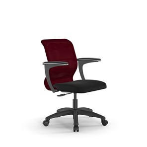 Компьютерное кресло SU-M-4/подл.160/осн.005 бордовый/черный в Чебоксарах