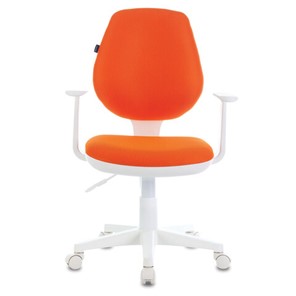 Офисное кресло Brabix Fancy MG-201W (с подлокотниками, пластик белый, оранжевое) 532410 в Чебоксарах