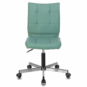 Офисное кресло Brabix Stream MG-314 (без подлокотников, пятилучие серебристое, экокожа, серо-голубое) 532079 в Чебоксарах
