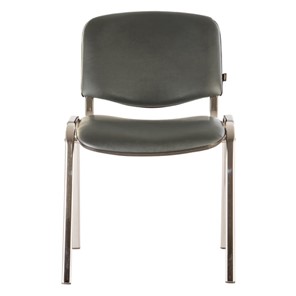 Офисный стул Brabix Iso CF-001 (хромированный каркас, кожзам серый) 531426 в Чебоксарах
