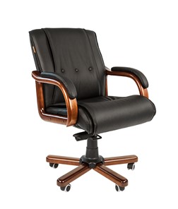 Компьютерное кресло CHAIRMAN 653M кожа черная в Чебоксарах
