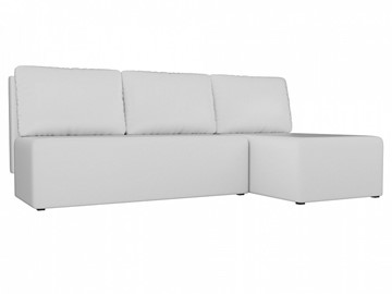 Угловой диван с оттоманкой Поло, Белый (экокожа) в Чебоксарах