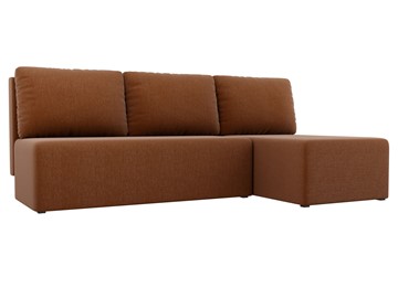 Угловой раскладной диван Поло, Коричневый (рогожка) в Чебоксарах