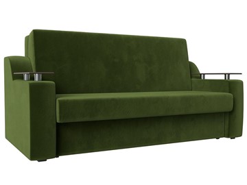 Прямой диван Сенатор Аккордеон 160, Зеленый (Микровельвет) в Чебоксарах