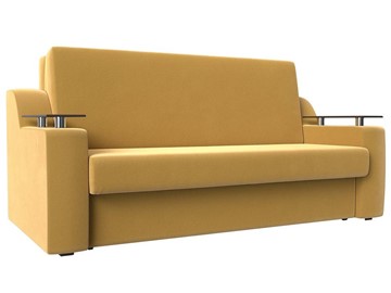 Прямой диван Сенатор Аккордеон 160, Желтый (Микровельвет) в Чебоксарах