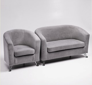 Комплект мебели Брамс  цвет серый диван 2Д + кресло в Чебоксарах
