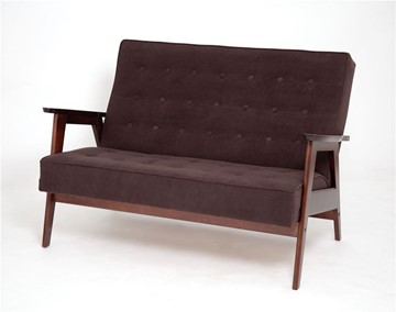 Прямой диван Ретро, двухместный (темный тон / RS32 - коричневый) в Чебоксарах