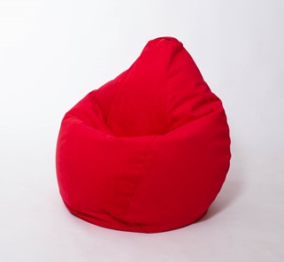 Кресло-мешок Груша большое, велюр однотон, красное в Чебоксарах