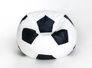 Кресло-мешок Мяч малый, бело-черный в Чебоксарах