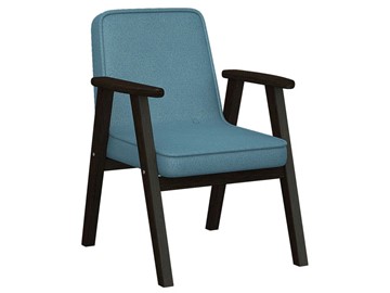 Кресло в гостиную Ретро ткань голубой, каркас венге в Чебоксарах