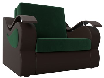 Кресло-кровать Меркурий (60), Зеленый\Коричневый (Велюр\Экокожа) в Чебоксарах