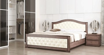 Двуспальная кровать СВ-Стиль Стиль 3, 160х200, кожзам, с основанием в Чебоксарах