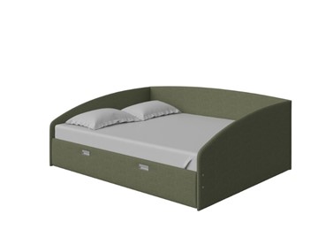 Спальная кровать Bono 160х200, Искусственная шерсть (Лама Авокадо) в Чебоксарах