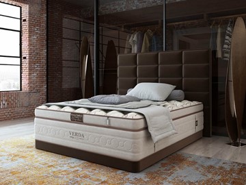Кровать спальная Chocolate Compact/Basement 180х200, Микровелюр (Manhattan Лесной каштан) в Чебоксарах