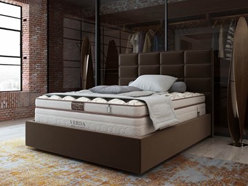 Кровать в спальню Chocolate Compact/Island M 160х200, Микровелюр (Manhattan Лесной каштан) в Чебоксарах