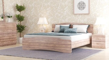 Кровать в спальню СВ-Стиль Лира, 160х200 с основанием, сонома в Чебоксарах