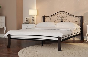 Спальная кровать Фортуна 4 Лайт, 1400, черный/шоколад в Чебоксарах