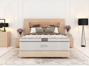 Кровать двуспальная Smart Compact/Podium M 160х200, Флок (Велсофт Бежевый) в Чебоксарах