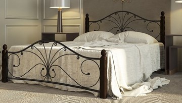 Спальная кровать Фортуна 1, 1600, черный/шоколад в Чебоксарах