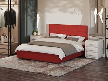 Кровать 2-спальная Proson Neo 160х200, Велюр (Forest 13 Красный) в Чебоксарах