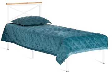 Спальная кровать Iris (mod.9311) дерево гевея/металл, 90*200 см (Single bed), Белый (White) в Чебоксарах
