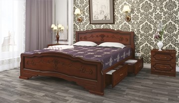Кровать с выкатными ящиками Карина-6 (Орех) 180х200 в Чебоксарах