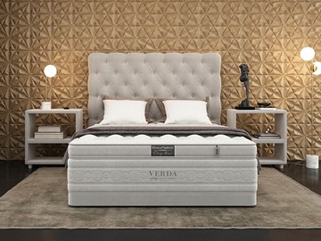 Спальная кровать Cloud Compact/Basement 180х200, Флок (Велсофт Серый) в Чебоксарах