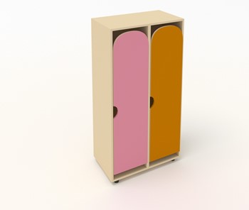 Детский 2-дверный шкаф ШГ2 Беж+Оранжевый+Розовый в Чебоксарах