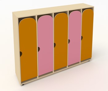 Детский шкаф распашной ШГ5У Беж+Оранжевый+Розовый в Чебоксарах