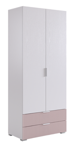 Двухдверный шкаф Зефир 108.01 (белое дерево/пудра розовая (эмаль)) в Чебоксарах